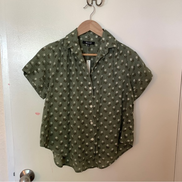 Madewell Hilltop in Green Calendula Block Print - Picture 1 of 5